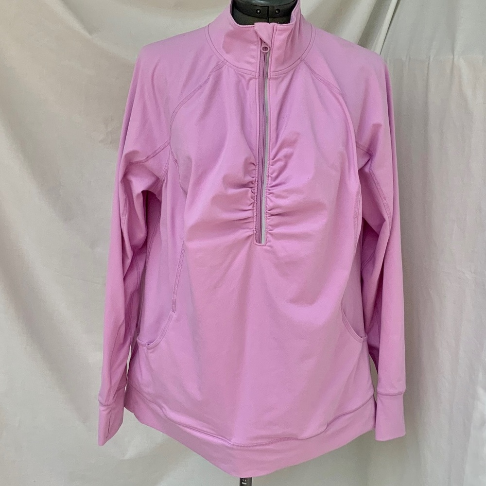 Active athletic zippered jacket with pockets orchid pink size 14/16